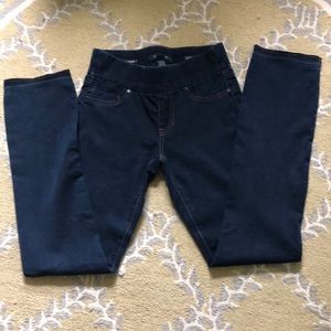 Pull on dark wash denim